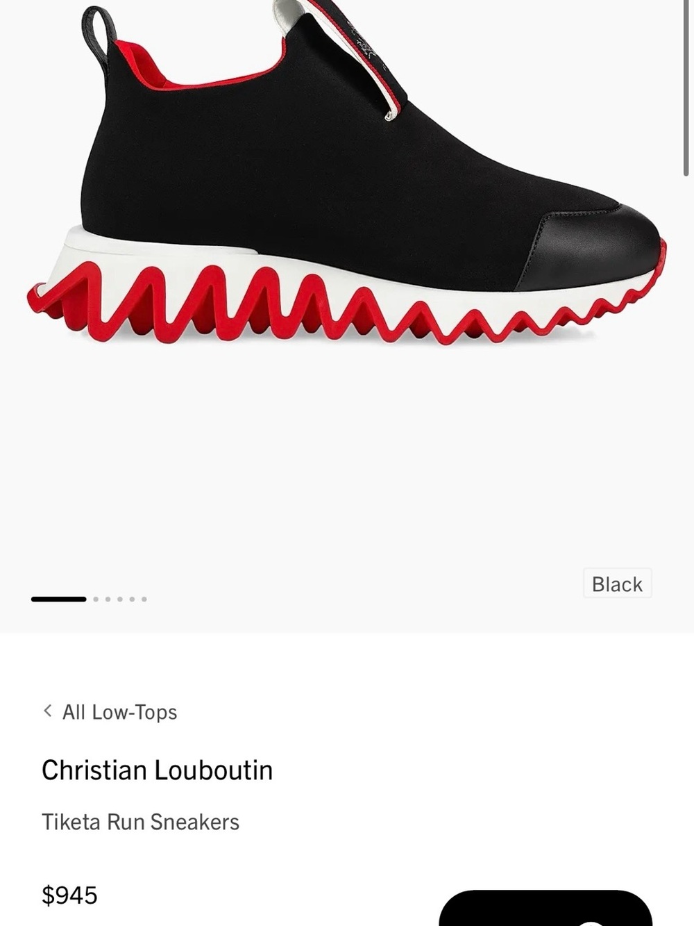 Christian Louboutin Black and Red Slip-On Sneakers